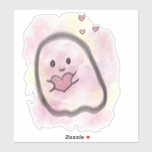 Little ghost with heart  シール (シート)