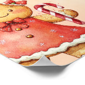 Little Gingerbread Birthday Christmas Welcome  ポスター (角)