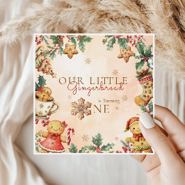 Little Gingerbread Christmas 1st Birthday スタンダードランチョンナプキン
