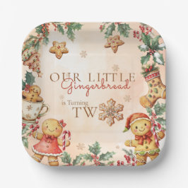 Little Gingerbread Christmas 2nd Birthday ペーパープレート