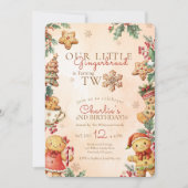 Little Gingerbread Christmas 2nd Birthday 招待状 (正面)