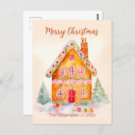 Little Gingerbread House Vintage Christmas ポストカード