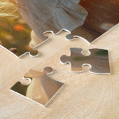 Little girl and the turtle in the wildflowers ジグソーパズル (側面)