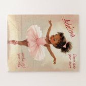 Little Girl Ballerina in Pink Tutu Personalized ジグソーパズル (横)
