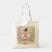Little Girl Ballerina in Pink Tutu Personalized トートバッグ (裏面)