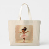 Little Girl Ballerina in Pink Tutu Personalized ラージトートバッグ (裏面)