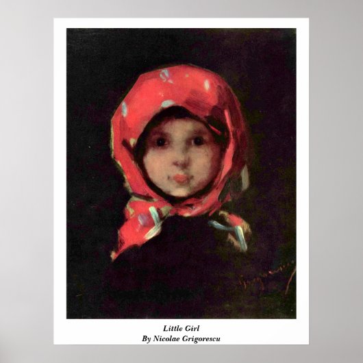 Little Girl By Nicolae Grigorescu ポスター (正面)