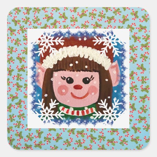 Little Girl Elf スクエアシール (正面)