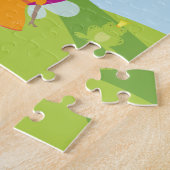 Little Girl Fairy Princess with Rainbow and Castle ジグソーパズル (側面)