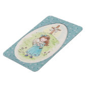 Little Girl Holding a Lamb Easter Morning マグネット (左側)