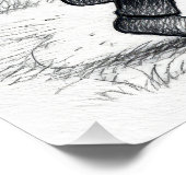 Little Girl In 3-D Red Hat Walking Her Dog ポスター (コーナー)