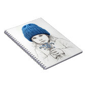 Little Girl In Blue Hat 3-Dimensional Sketch ノートブック (右側)
