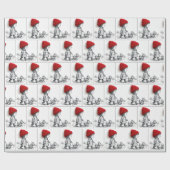 Little Girl In Red Hat Walking Her Dog ラッピングペーパー (フラット)