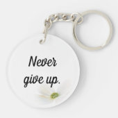 Little Girl In Wildflowers With Inspiring Quote キーホルダー (裏面)