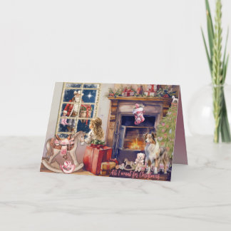 Little Girl, Pink Cowboy Boots for Christmas Card シーズンカード