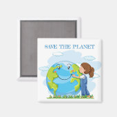 Little Girl Save the Planet Magnet マグネット (正面/裏面)
