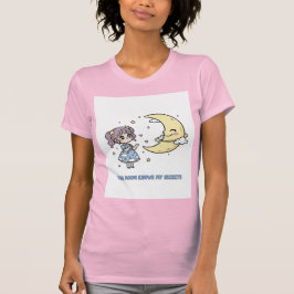 Little Girl Sharing Secrets With the Moon Tシャツ