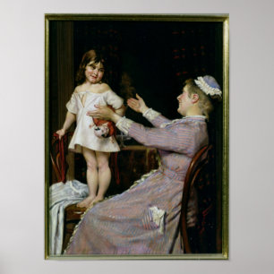 Little Girl with a Doll and Her Nurse, 1896 ポスター