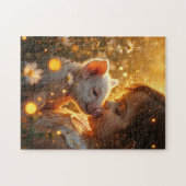 Little girl with her pet pig ジグソーパズル (横)