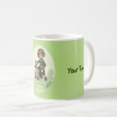 Little girl with plushtoy fawn coffee mug コーヒーマグカップ (正面右)