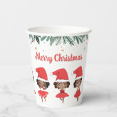 Little Girls Christmas Santa Hat Ballerinas 紙コップ (裏面)