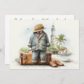 Little Globetrotter - 1st Birthday Adventure 招待状 (正面/裏面)