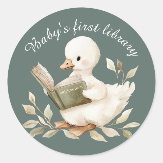 Little Goose Baby’s First Library Book Stickers ラウンドシール (正面)