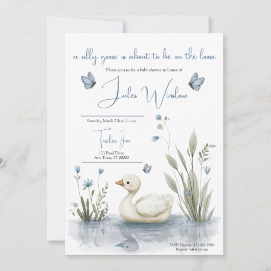 Little Goose Baby Shower Invitation 招待状 (正面)