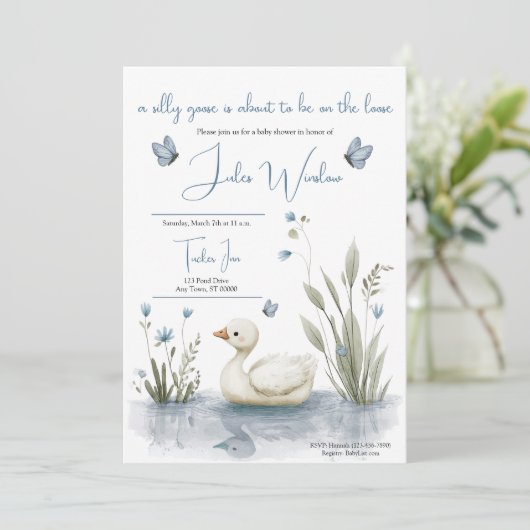 Little Goose Baby Shower Invitation 招待状 (スタンド正面)