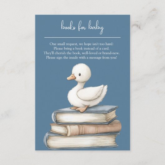 Little Goose Book Request Card Goose Baby Shower  エンクロージャーカード (正面)
