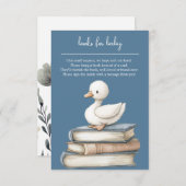 Little Goose Book Request Card Goose Baby Shower  エンクロージャーカード (正面/裏面)
