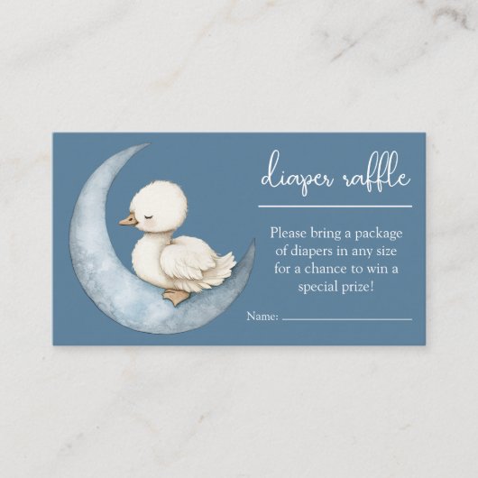 Little Goose Diaper Raffle Card Goose Baby Shower エンクロージャーカード (正面)