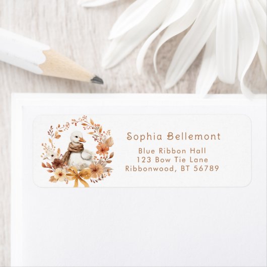 Little Goose Rustic Fall Return Address ラベル (インサイチュ)