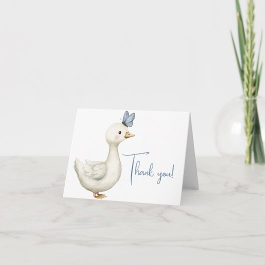Little Goose Thank You Card – Goose Baby Shower サンキューカード (正面)