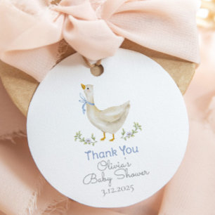 Little Goose water color baby showerありがとう フェイバータグ