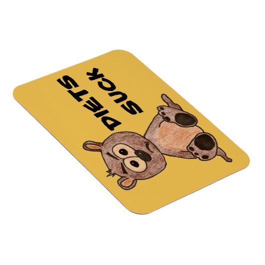 Little Grumpy Bearはダイエットを吸言う マグネット (右側)