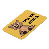 Little Grumpy Bearはダイエットを吸言う マグネット (左側)