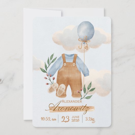 Little hands, little feet, and a big place in our  招待状 (正面)