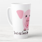 Little happy cute pink pig カフェラテマグ (左アングル)