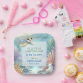 Little Hatchling Sea Turtle Ocean Baby Shower ペーパープレート (パーティー)