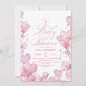 Little Heart baby shower 招待状 (正面)