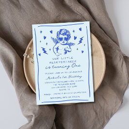 Little Heartbreaker Valentines Boy 1st Birthday 招待状