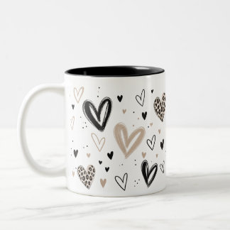 Little Hearts - Elegante Herztasse ツートーンマグカップ