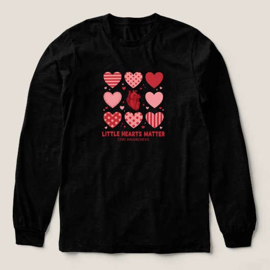 Little Hearts Matter CHD Awareness Month February トライブレンドTシャツ (デザイン正面)