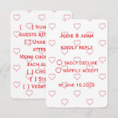 little hearts wedding 出欠カード (正面/裏面)