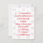 little hearts wedding 出欠カード (裏面)