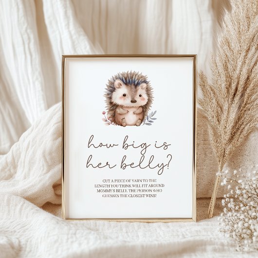Little Hedgehog Big Is Her Belly Baby Shower Game ポスター