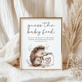 Little Hedgehog Guess Baby Food Baby Shower Game ポスター