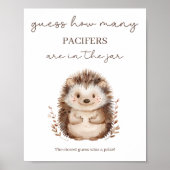 Little Hedgehog Guess How Many Baby Shower Game ポスター (正面)