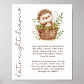 Little Hedgehog Late Night Diaper Baby Shower Game ポスター (正面)